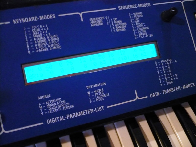 Detail of the display (data not seen this way)
