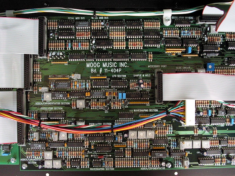 Moog Voyager's left analog board view